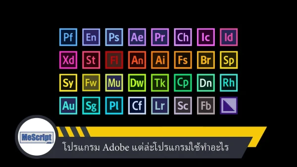 แนะนำโปรแกรม Adobe แต่ล่ะโปรแกรมใช้ทำอะไร